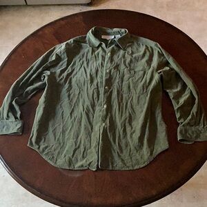 Olive Green Button-Up Shirt